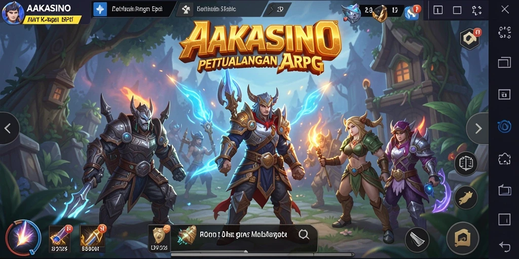 Tampilan gameplay AAKASINO yang mendebarkan dalam petualangan ARPG.