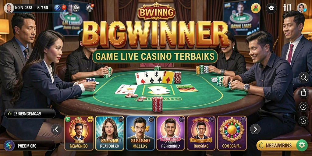 Screenshot gameplay Live Casino BIGWINNER dengan dealer langsung.