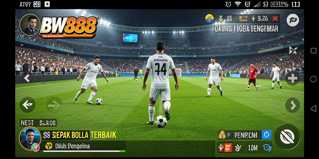 Tampilan gameplay penuh aksi dari BW888 dengan grafis sepak bola yang menawan.