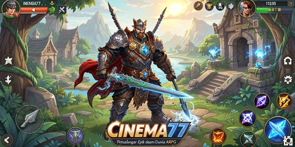 Tampilan gameplay ARPG yang mendebarkan di CINEMA77.