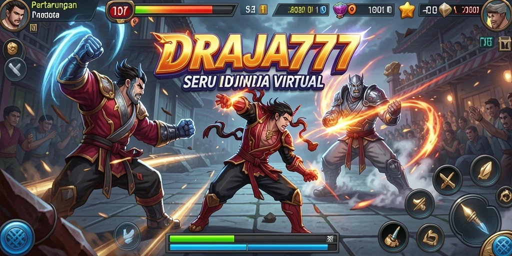 Screenshot DRAJA777 menampilkan aksi pertarungan yang intens dan karakter yang menawan.