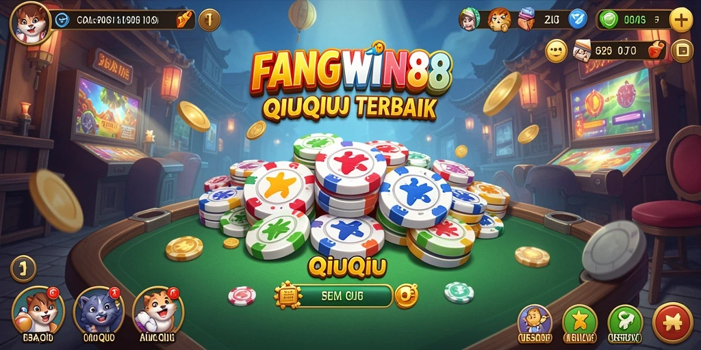 Tampilan gameplay seru dari FANGWIN88 saat bermain QiuQiu.
