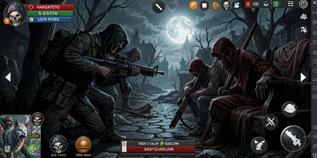 Tangkapan layar menampilkan gameplay yang mencekam dan menyeramkan.