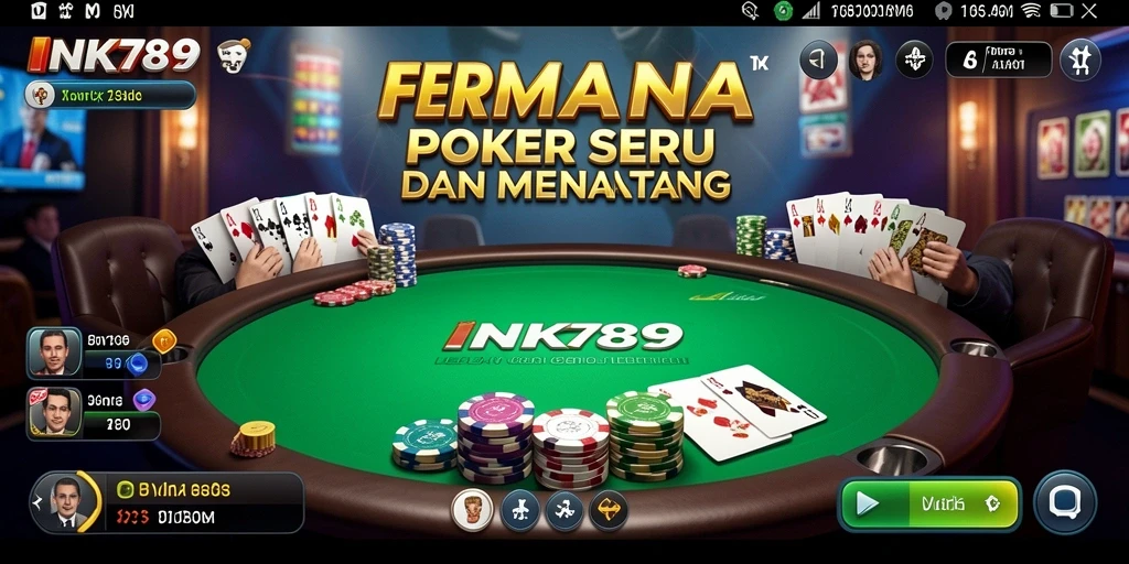 Tampilan gameplay Poker yang seru dan interaktif.