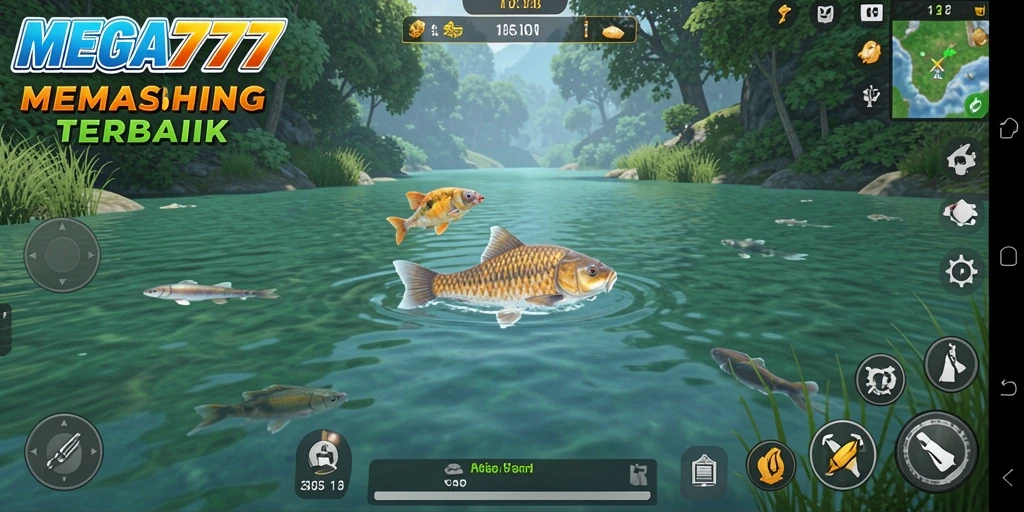 Tampilan gameplay MEGA777 yang mengesankan dengan aktivitas memancing yang mendebarkan.