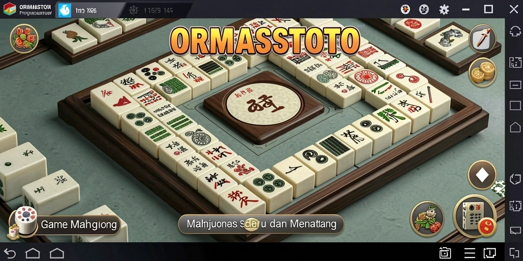 Tangkapan layar gameplay <strong>ORMASSTOTO</strong> dengan ubin Mahjong yang berwarna-warni.