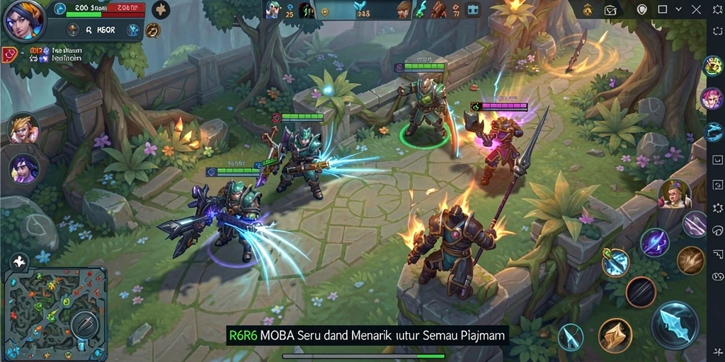 Tampilan gameplay seru di R6R6 dengan pertempuran intens.