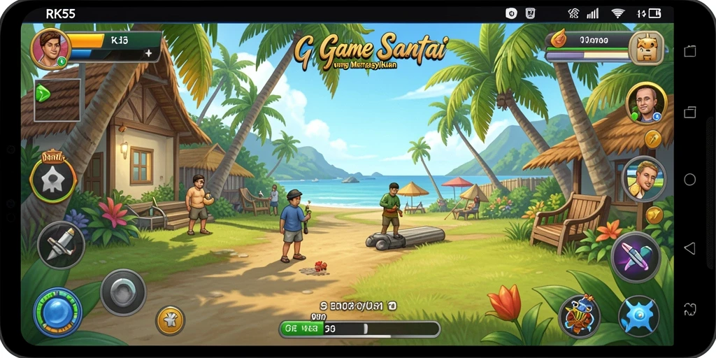 Tampilan menarik dari gameplay RK55 yang mengasyikkan dan santai.
