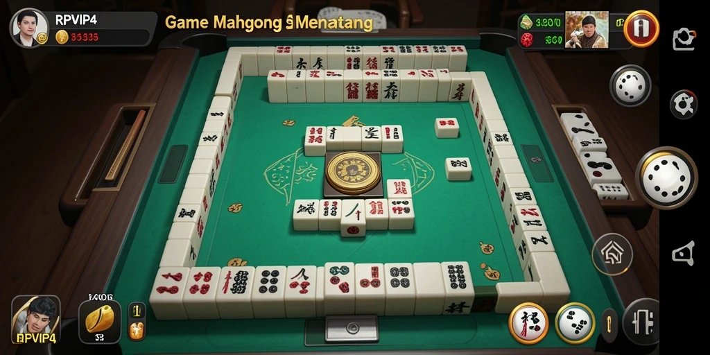 Screenshot utama RPVIP4 menampilkan gameplay Mahjong yang menawan.