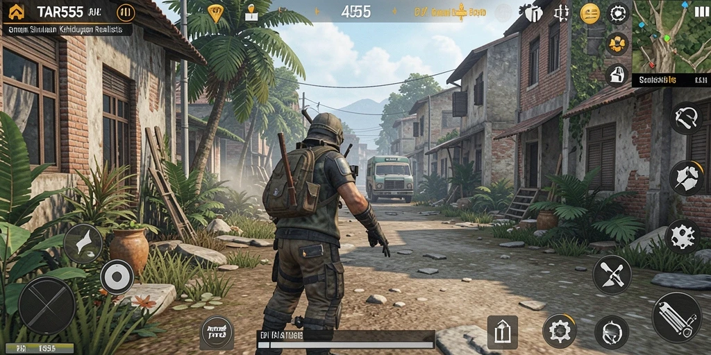 Tampilan gameplay TAR555 yang menarik dan interaktif dalam simulasi kehidupan.