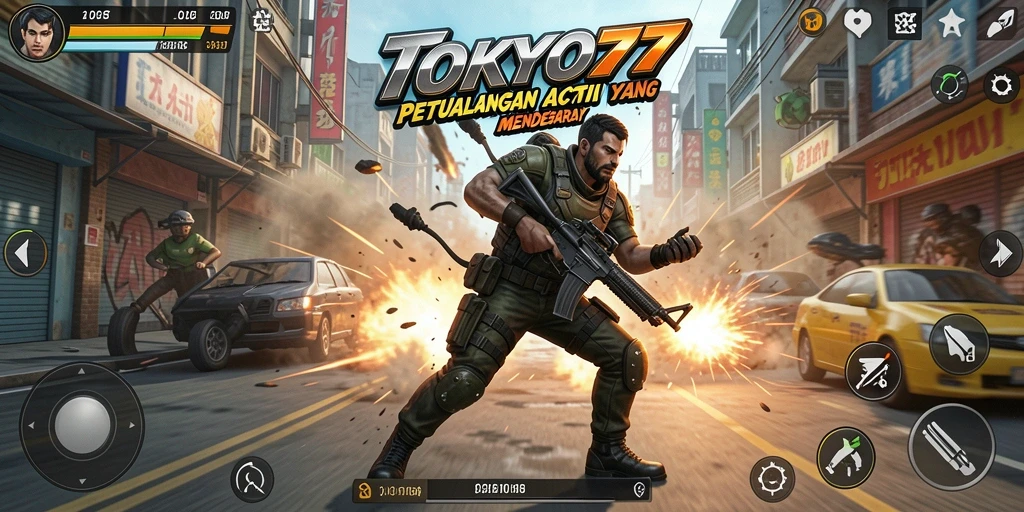 Gameplay menegangkan di TOKYO77 dengan aksi seru dan grafis menakjubkan.