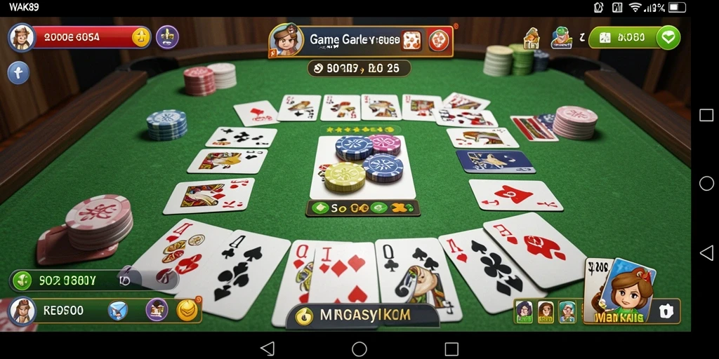 Tampilan gameplay seru WAK89 dalam permainan Gaple.