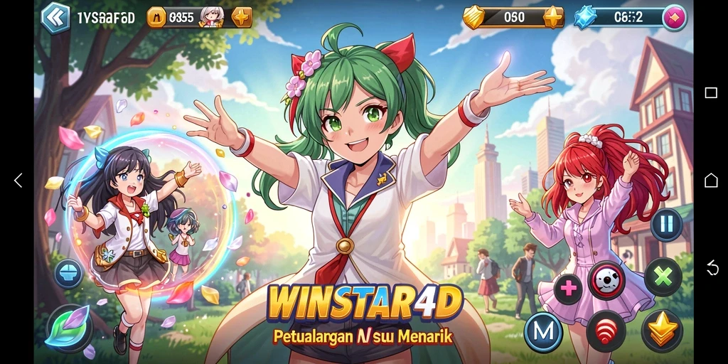 Gameplay seru WINSTAR4D dengan karakter anime menarik.