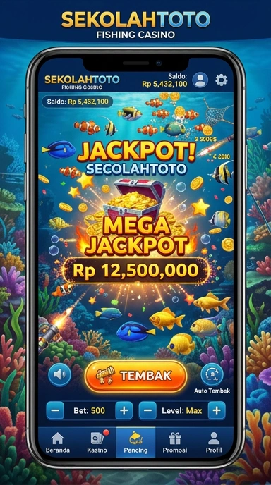 Tampilan utama aplikasi sekolahtoto yang menarik.